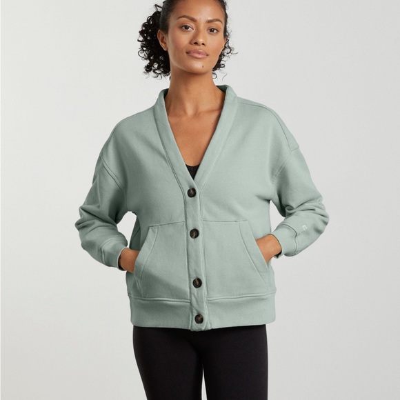 Everlane Sage Green Women's 100% Organic Cotton Cardigan, Medium - Picture 4 of 11